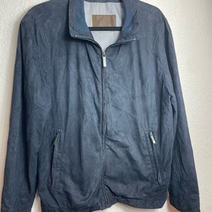 Eres Amaretta Mens Black Faux Suede Jacket Sz 48